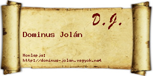 Dominus Jolán névjegykártya