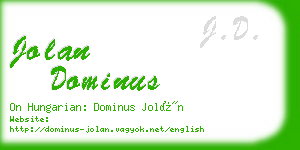 jolan dominus business card